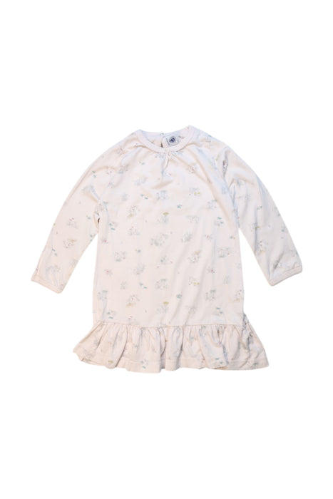 A White Long Sleeve Dresses from Petit Bateau in size 4T for girl. (Front View)