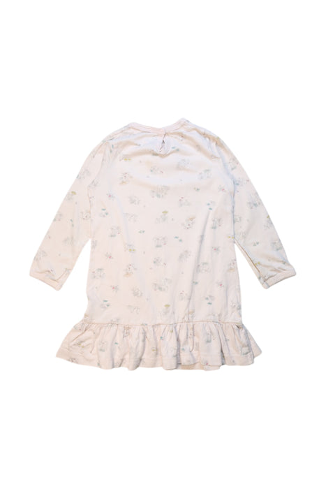 A White Long Sleeve Dresses from Petit Bateau in size 4T for girl. (Back View)