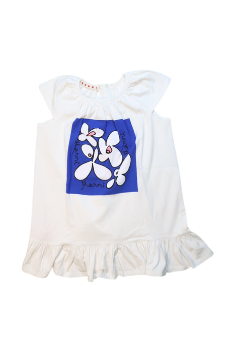 A White Short Sleeve Dresses from Marni in size 3T for girl. (Front View)