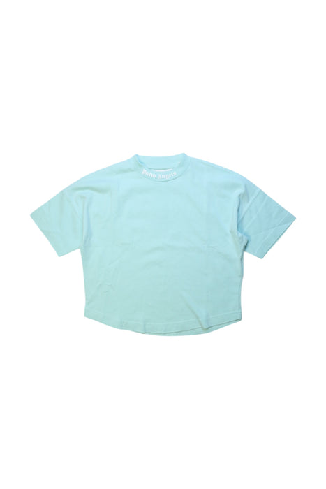 A Blue Short Sleeve T Shirts from Palm Angels in size 4T for girl. (Front View)