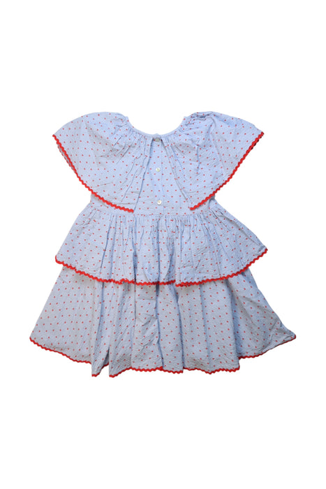 A Blue Short Sleeve Dresses from Konges Sløjd in size 4T for girl. (Back View)