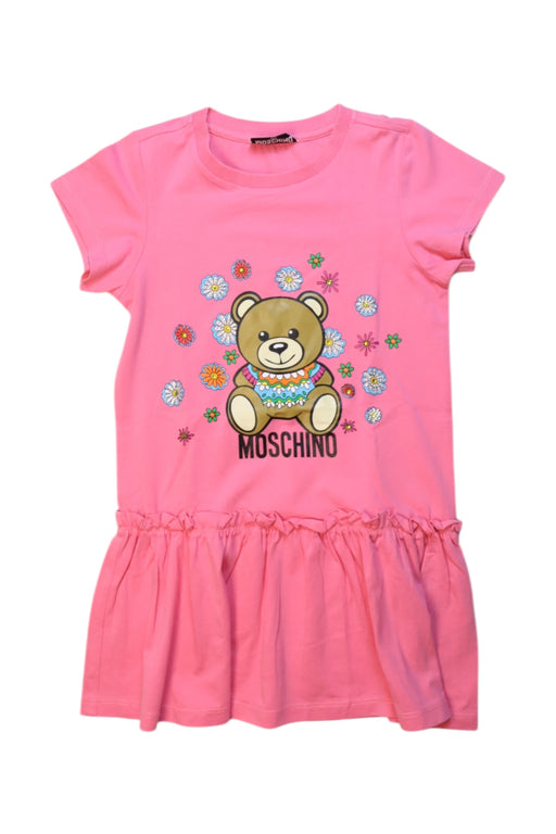 A Pink Short Sleeve Dresses from Moschino in size 5T for girl. (Front View)