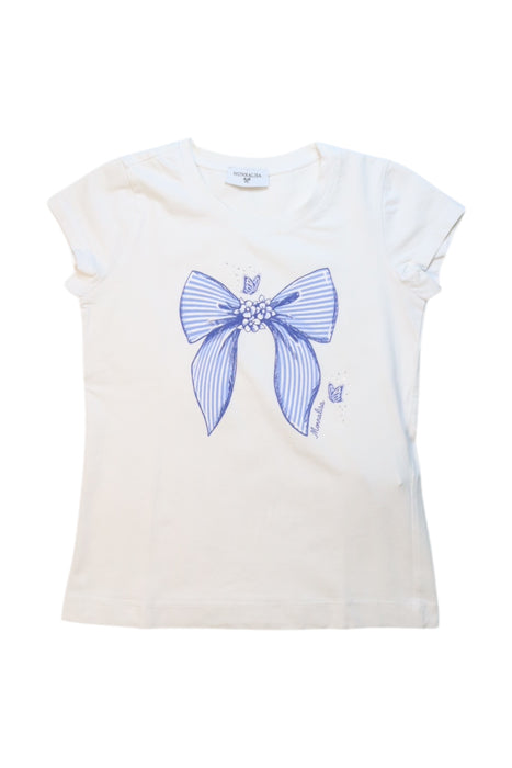 A White Short Sleeve T Shirts from Monnalisa in size 7Y for girl. (Front View)