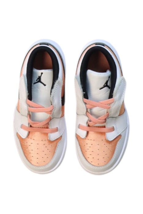 A Peach Sneakers from Air Jordan in size 4T for girl. (Back View)