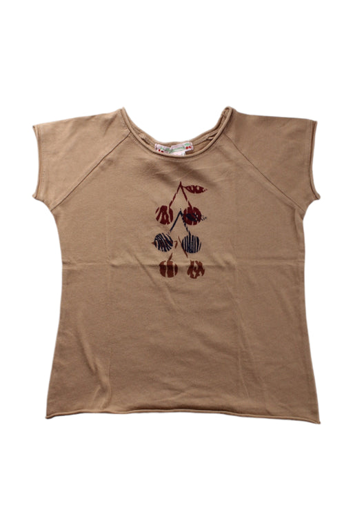 A Beige Short Sleeve Tops from Bonpoint in size 3T for girl. (Front View)