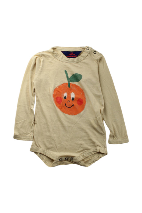 A Beige Long Sleeve Bodysuits from The Animals Observatory in size 12-18M for neutral. (Front View)