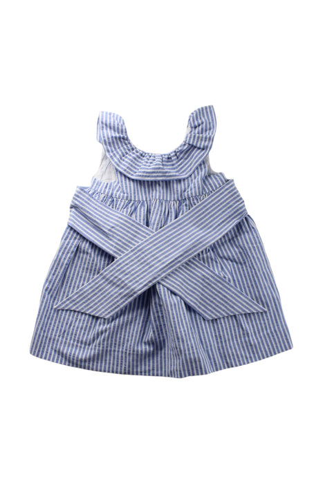 A Blue Sleeveless Dresses from Amaia in size 3T for girl. (Front View)