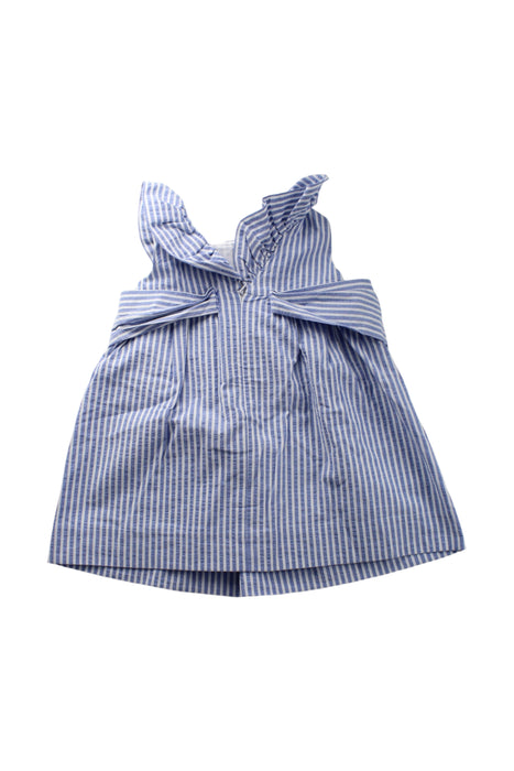 A Blue Sleeveless Dresses from Amaia in size 3T for girl. (Back View)