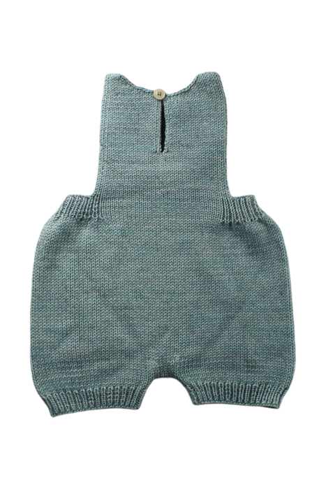 A Teal Overall Shorts from Misha & Puff in size 18-24M for neutral. (Back View)