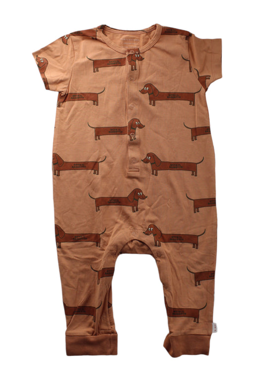 A Brown Short Sleeve Rompers from Tinycottons in size 12-18M for neutral. (Front View)