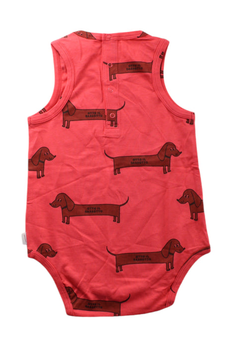 A Red Sleeveless Bodysuits from Tinycottons in size 12-18M for neutral. (Back View)