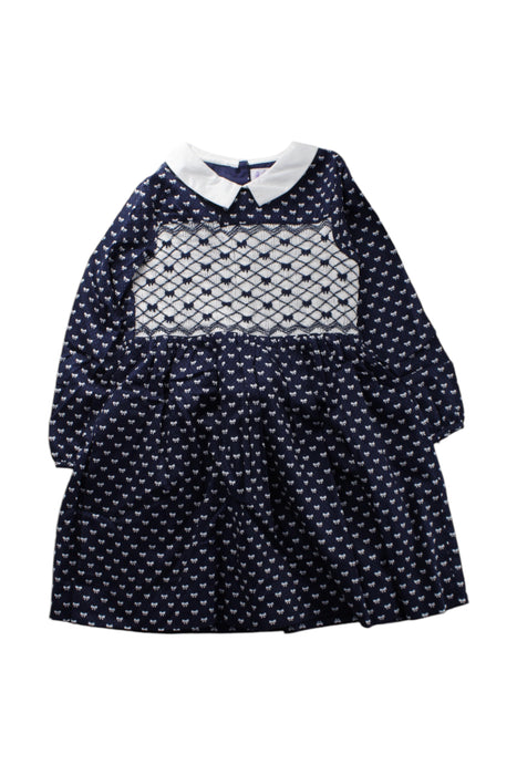 A Navy Long Sleeve Dresses from Rachel Riley in size 4T for girl. (Front View)