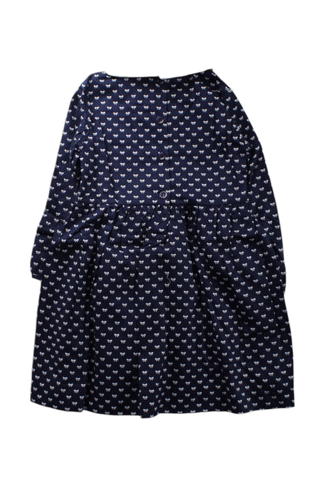 A Navy Long Sleeve Dresses from Rachel Riley in size 4T for girl. (Back View)