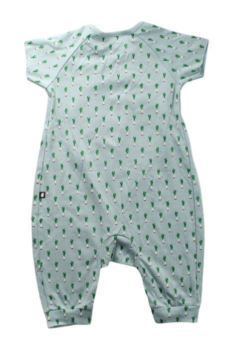 A Blue Short Sleeve Rompers from Oeuf in size 12-18M for neutral. (Back View)