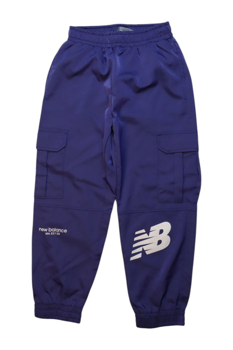A Blue Sweatpants from New Balance in size 7Y for boy. (Front View)
