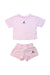 A Pink Shorts Sets from Air Jordan in size 2T for girl. (Front View)