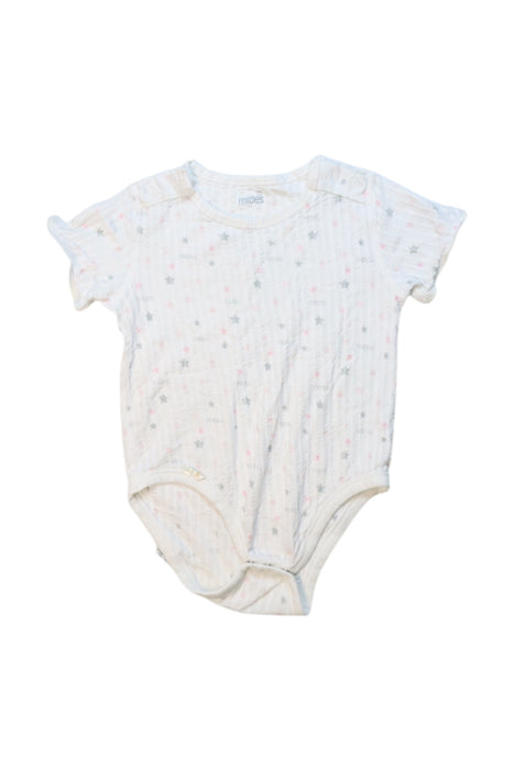 A White Short Sleeve Bodysuits from Mides in size 18-24M for girl. (Front View)