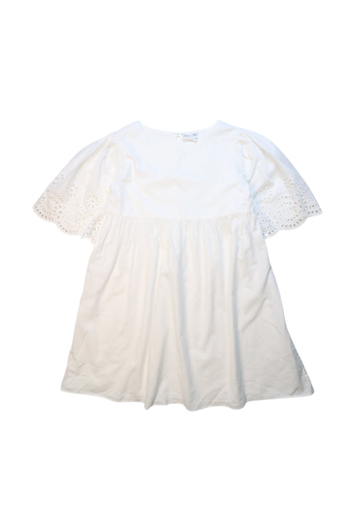 A White Short Sleeve Dresses from Bonne Mere in size 8Y for girl. (Front View)