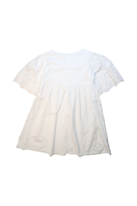 A White Short Sleeve Dresses from Bonne Mere in size 8Y for girl. (Back View)