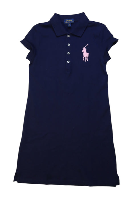 A Navy Short Sleeve Dresses from Polo Ralph Lauren in size 8Y for girl. (Front View)