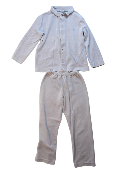 A Ivory Pyjama Sets from Petit Bateau in size 5T for boy. (Front View)