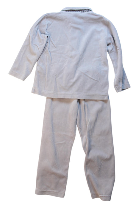 A Ivory Pyjama Sets from Petit Bateau in size 5T for boy. (Back View)