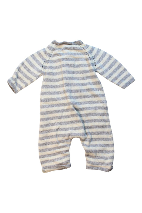 A Grey Long Sleeve Rompers from Petit Bateau in size 0-3M for boy. (Back View)