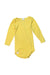 A Yellow Long Sleeve Bodysuits from Petit Bateau in size 6-12M for girl. (Front View)
