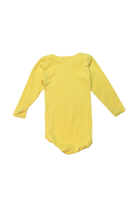 A Yellow Long Sleeve Bodysuits from Petit Bateau in size 6-12M for girl. (Back View)