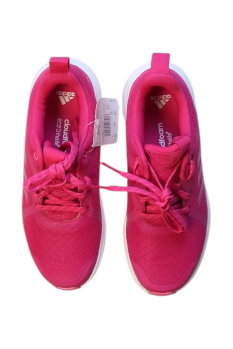 A Pink Sneakers from Adidas in size 11Y for girl. (Back View)