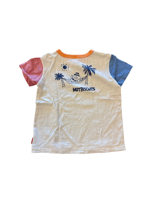 A White Short Sleeve T Shirts from Miki House in size 6T for neutral. (Back View)