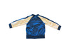 A Blue Lightweight Jackets from Momonittu in size 6T for boy. (Back View)