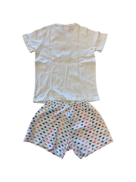 A White Shorts Sets from Petit Bateau in size 6T for girl. (Back View)