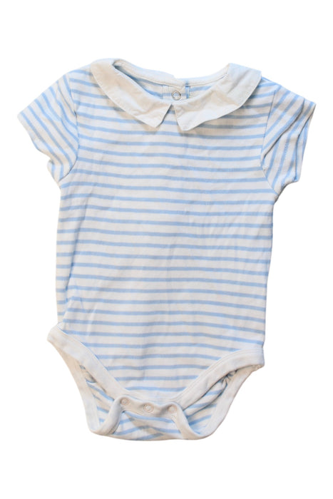 A Blue Short Sleeve Bodysuits from Jojo Maman Bébé in size 3-6M for boy. (Front View)