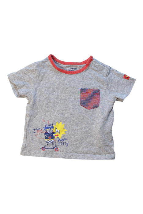 A Grey Short Sleeve T Shirts from La Compagnie des Petits in size 3-6M for boy. (Front View)