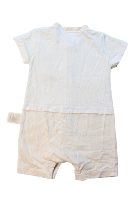 A White Short Sleeve Rompers from Natures Purest in size 6-12M for boy. (Back View)