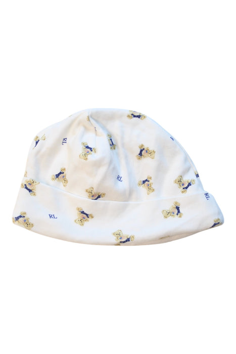 A White Winter Hats from Ralph Lauren in size 6-12M for boy. (Front View)