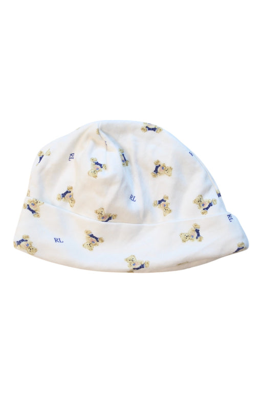 A White Winter Hats from Ralph Lauren in size 6-12M for boy. (Front View)