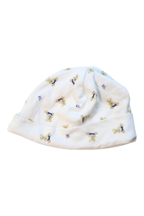 A White Winter Hats from Ralph Lauren in size Newborn for boy. (Back View)