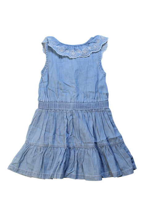 A Blue Sleeveless Dresses from Calvin Klein in size 5T for girl. (Back View)