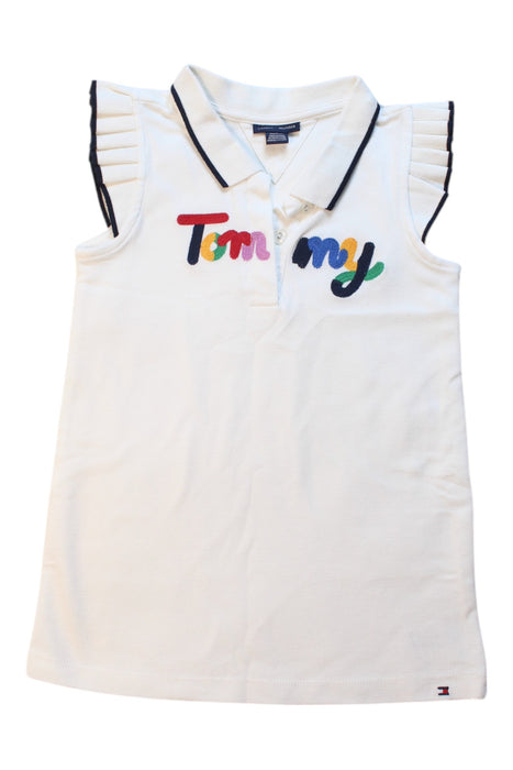 A White Sleeveless Polos from Tommy Hilfiger in size 4T for girl. (Front View)