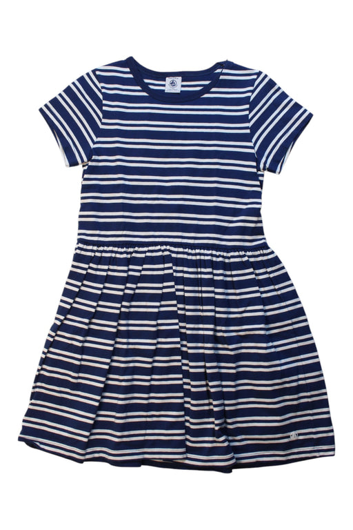 A Navy Short Sleeve Dresses from Petit Bateau in size 8Y for girl. (Front View)