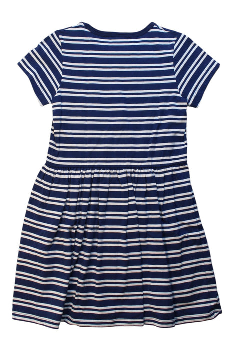 A Navy Short Sleeve Dresses from Petit Bateau in size 8Y for girl. (Back View)