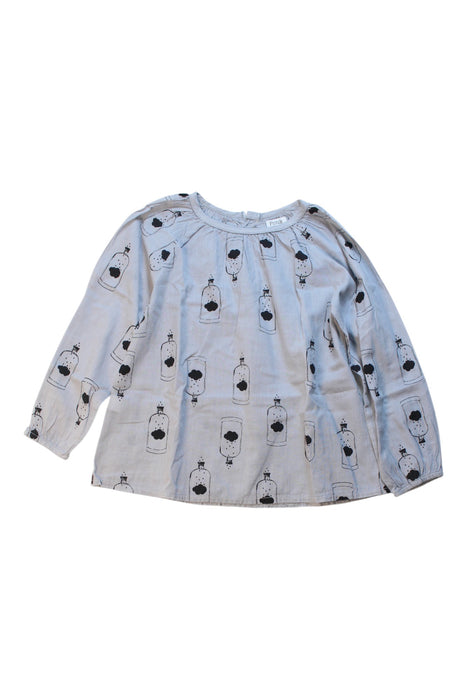 A Grey Long Sleeve Tops from Picnik in size 4T for girl. (Front View)