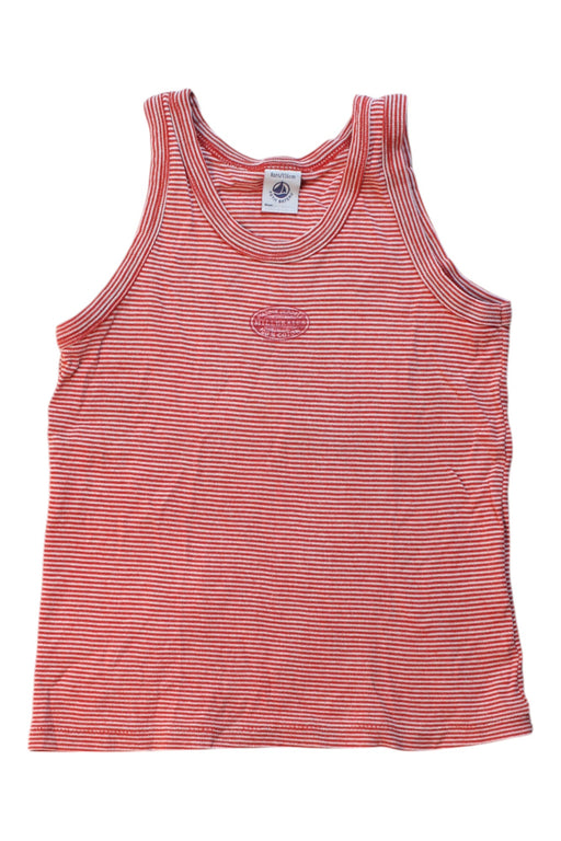 A Red Sleeveless T Shirts from Petit Bateau in size 8Y for boy. (Front View)