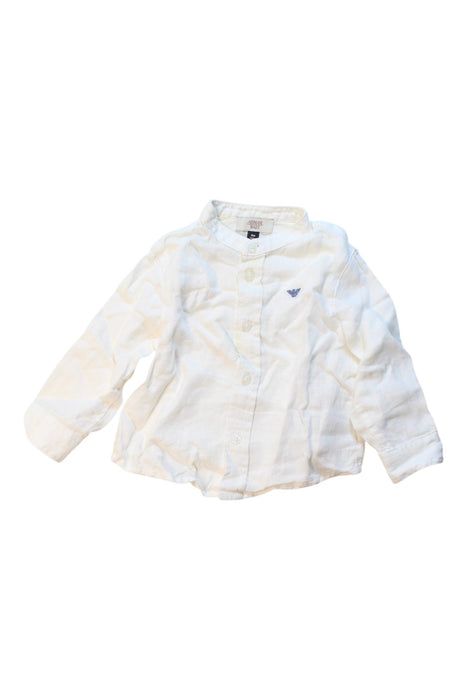 A White Long Sleeve Shirts from Armani Baby in size 3-6M for boy. (Front View)