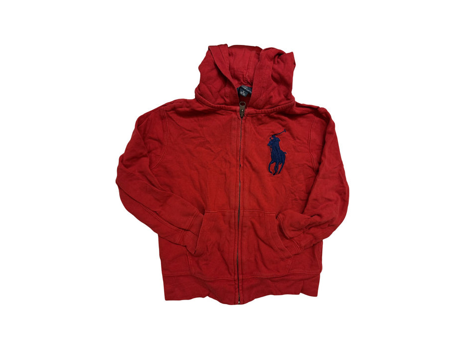 A Red Zippered Sweatshirts from Polo Ralph Lauren in size 5T for neutral. (Front View)