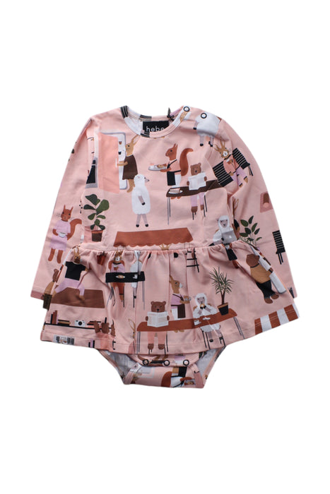 A Pink Long Sleeve Bodysuits from Hebe in size 12-18M for girl. (Front View)