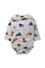 A White Long Sleeve Bodysuits from Hebe in size 3-6M for neutral. (Front View)