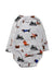 A White Long Sleeve Bodysuits from Hebe in size 3-6M for neutral. (Back View)